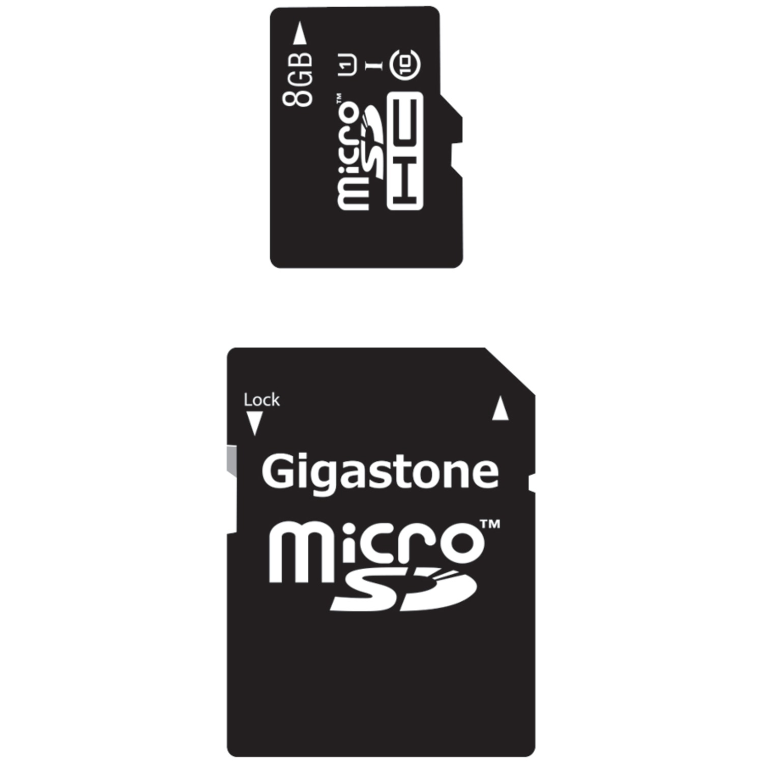 Gigastone GS-2IN1C1008G-R 8-GB Class 10 UHS-1 microSDHC Card and SD A...