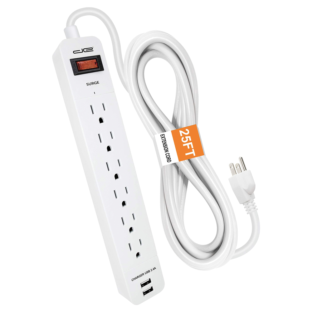 Digital Energy ENR1-1006 6-AC Outlet and 2-USB Port 1,050-Joules Surg...
