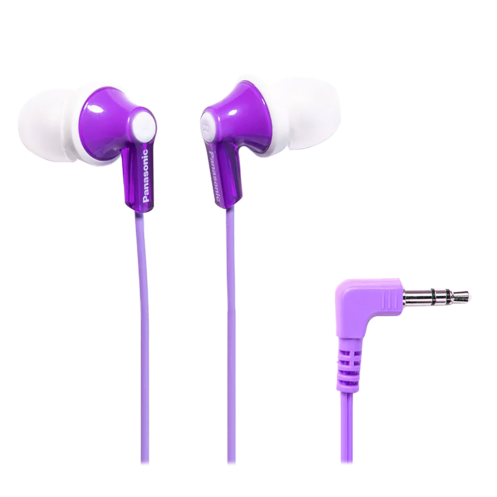Panasonic RP-HJE120-V ErgoFit Wired In-Ear Earbud Headphones with Rig...