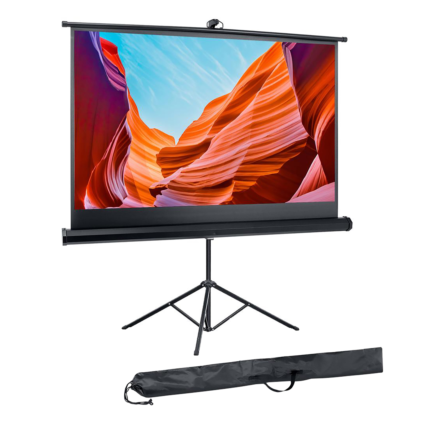 Pyle PRJTP60 60-In. Universal Floor-Standing Roll-up Projector Screen...