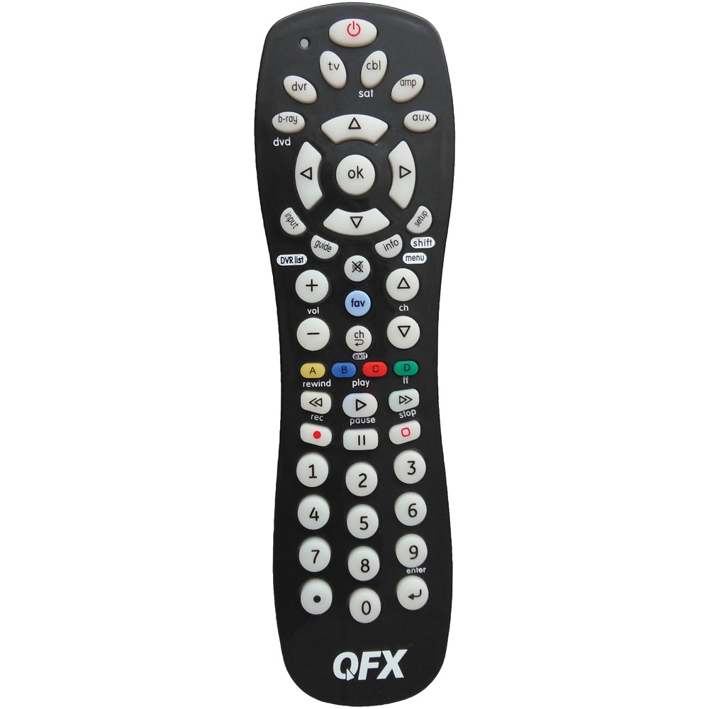 QFX REM-6 6-Device Universal Remote with Glow-in-the-Dark Buttons, Black