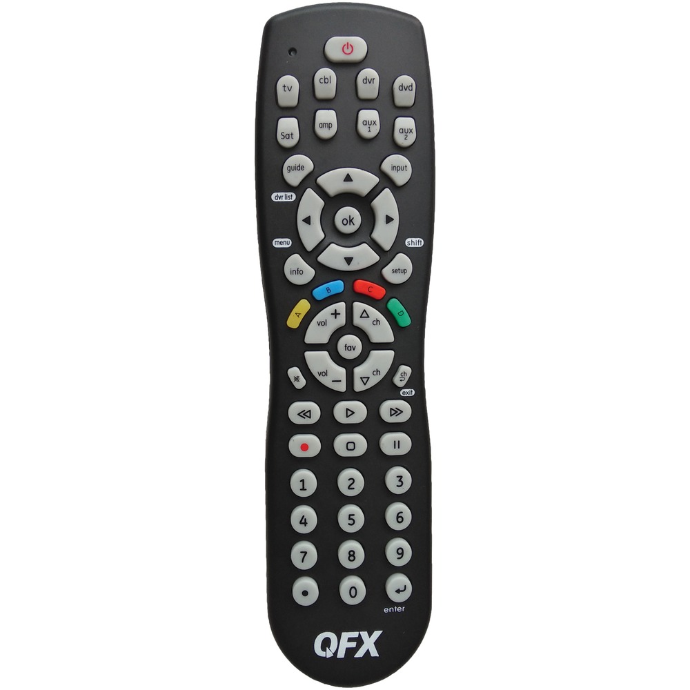 QFX REM-8 8-Device Universal Remote with Glow-in-the-Dark Buttons, Black