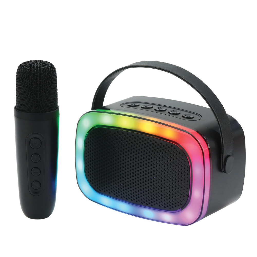 IQ Sound IQ-908K BLK Mini Karaoke Portable Bluetooth Speaker with Wir...