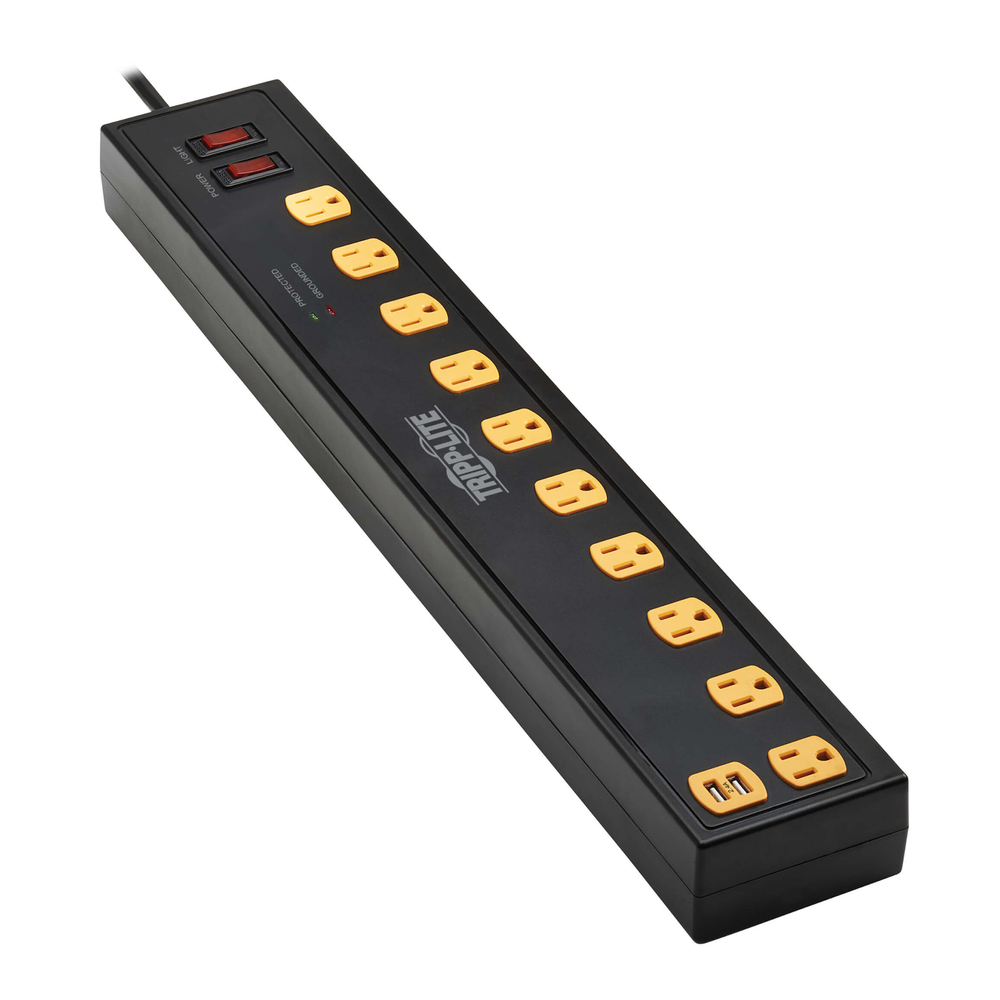 Tripp Lite by Eaton TLP1006USB 10-AC Outlet and 2-USB Port 1,350-Joul...