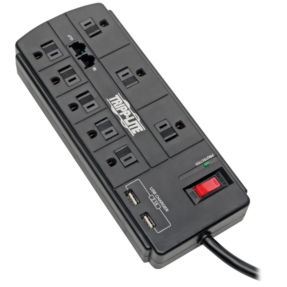 Tripp Lite by Eaton TLP88TUSBB 8-AC Outlet, 2-USB Port, and Telco 1,2...