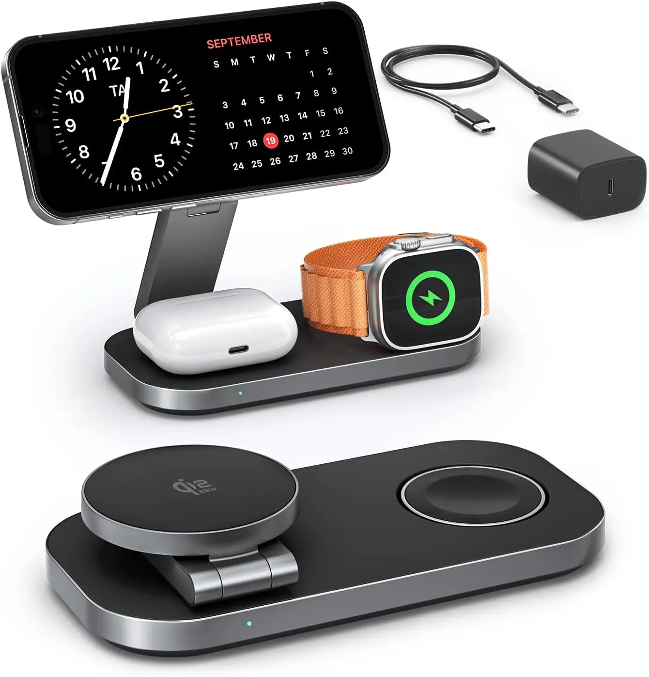 Qi2 25W 3-in-1 Foldable Wireless Charging Station for iPhone, Apple Watch & AirPodsUNITED STATES