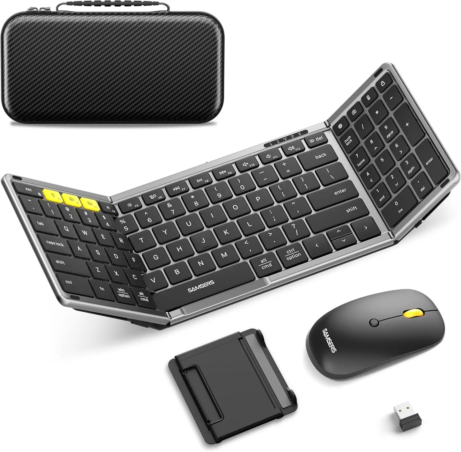 Foldable Keyboard and Mouse, Folding Bluetooth Keyboard Combo, 2.4G +...