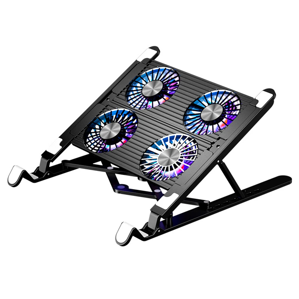 Laptop Cooling Pad with 2/4 Fans Foldable Notebook Stand RGB Silent G...