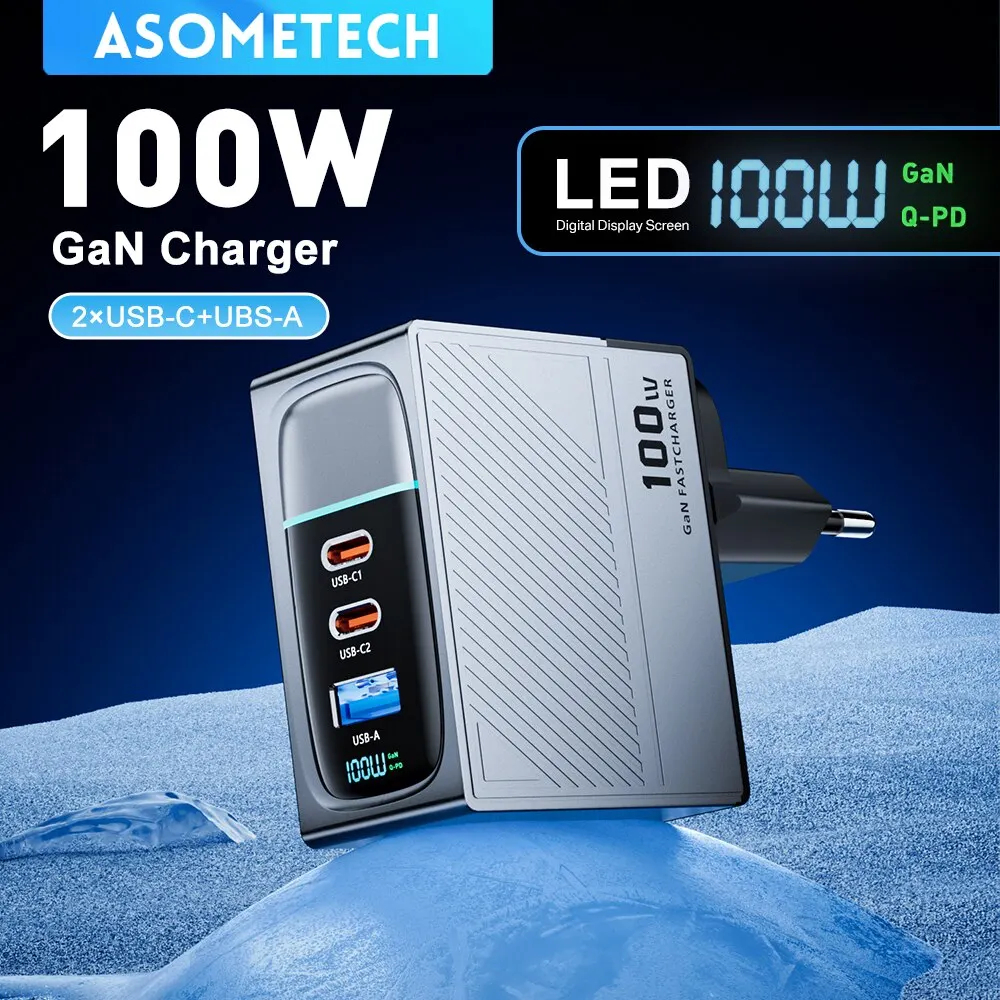 ASOMETECH 100W USB-C GaN Fast Charger