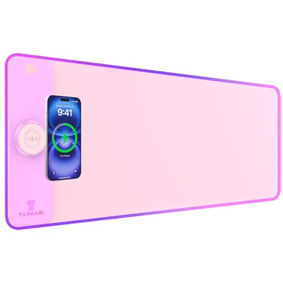 Magnetic Wireless Charging RGB Mouse Pad, Large Gaming Desk Mat, 31.5...