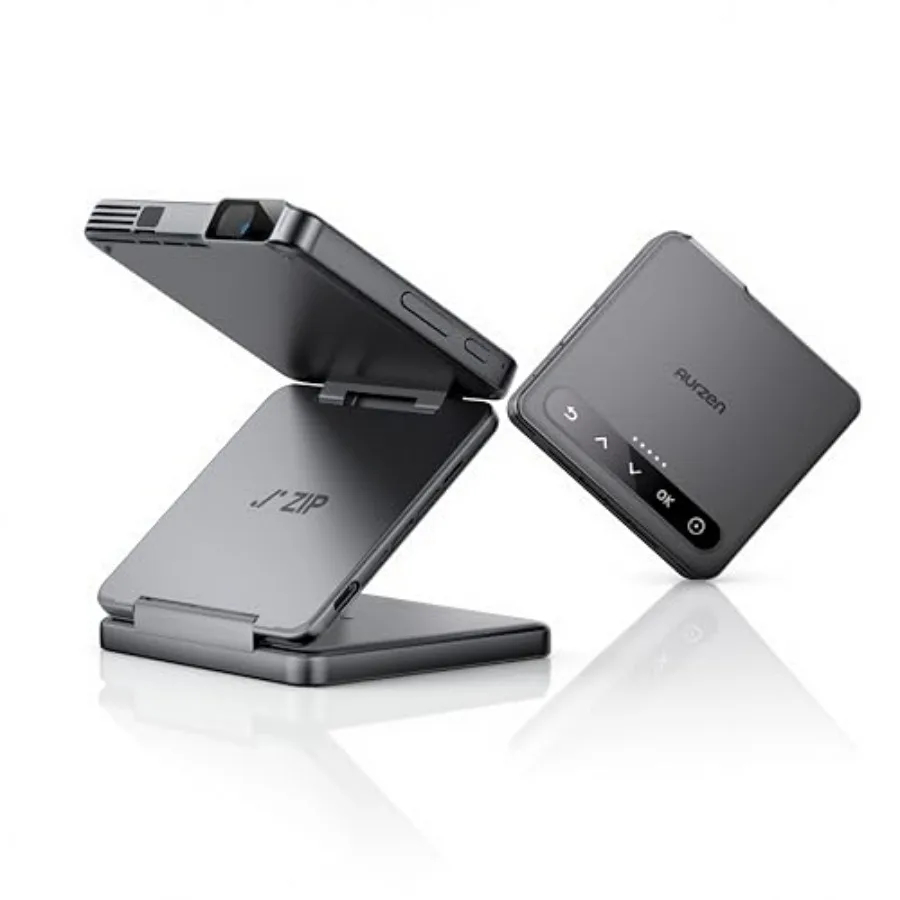 ZIP Tri-Fold DLP Ultra-Portable Mini Projector with Bluetooth 5.4 Scree...