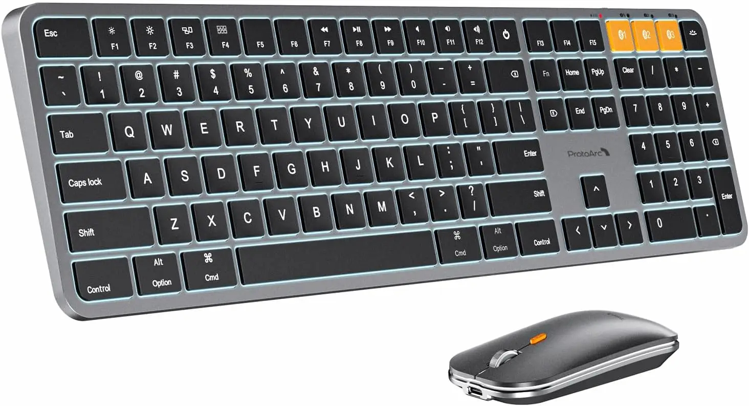 SGIAWETA-Backlit Bluetooth Keyboard and Mouse for Mac, KM100-A Full S...