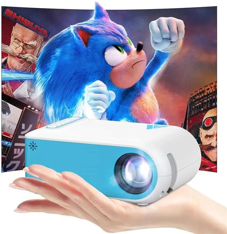 Portable Mini Projector, Native 1080P 4K WiFi Bluetooth Outdoor Home ...