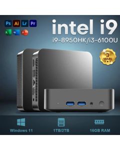 2026 Portable Mini PC Gamer Intel Core i9 8950HK i3 6100 Windows 11 Mini Computer 16GB RAM 512GB 1TB SSD 4K HD Gaming Desktop PC