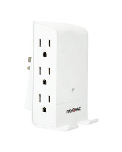 RAYOVAC SS-Q615 6-AC Outlet 540-Joules Surge Protector Wall Tap with Wireless Charging Phone Holder, SS-Q615