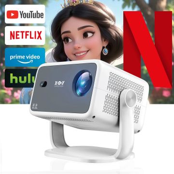 XGODY A6/N6 Projector Netflix Official Voice Control 500-600 ANSI Android 4K Beamer Native 1080P FHD WiFi Home Theater