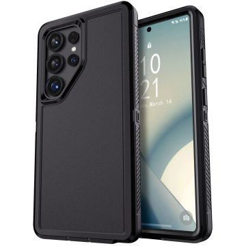 For Samsung Galaxy S22 Ultra 5G/S23 Ultra/S24/S24 Plus/S24 Ultra/S25/S25 Plus/S25 Ultra Case Shockproof Rugged Hard Cover Black