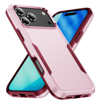 Shockproof Armor Phone Case for Apple iPhone 17 Pro Max (Pink)