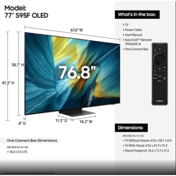 Samsung QN65S95FAFXZA OLED S95F 65-Inch QD-OLED 4K Smart TV