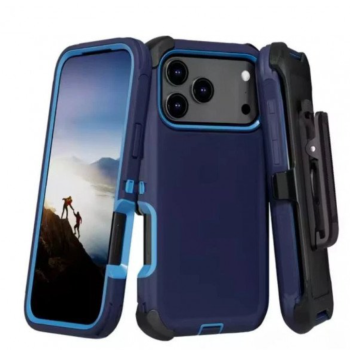Case with Belt Clip for Apple iPhone 17 Pro Max (Navyblue Blue)