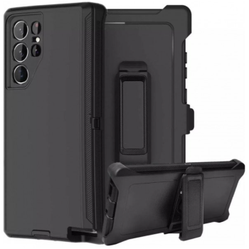 Case with Clip for Samsung Galaxy S25 Ultra 5G (Black)