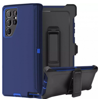 Case with Clip for Samsung Galaxy S25 Ultra 5G (Navy Blue / Blue)