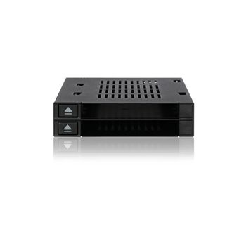 ICY DOCK Removable Storage Derive MB522SP-B 2x2.5 inch SAS/SATA HDD/SSD FlexiDock for External 3.5 inch Bay Retail