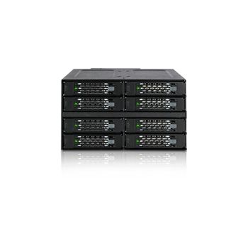 ICY DOCK Case MB508SP-B Full Metal 8x2.5 inch SATA Solid State Drive/Hard Disc Drive Backplane Cage for 5.25 inch Bay Retail