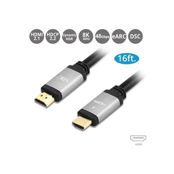 SIIG Cable CB-H21111-S1 Ultra High Speed HDMI Cable 16feet up to 8K 60Hz Black Color Box