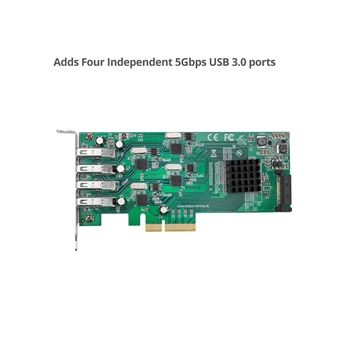 SIIG Controller card JU-P40811-S1 4Port SuperSpeed USB3.0 PCIe Card Quad Core Brown Box