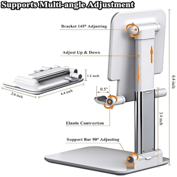 Phone Stand, Adjustable Angle Height Phone Stand For Desk