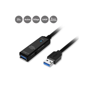SIIG Cable JU-CB0D11-S1 USB 3.0 Active Repeater Cable - 25M Black Brown Box