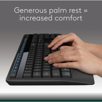 Logitech MK345 Wireless Combo Full-Sized Keyboard with Palm Rest and Comfortable Right-Handed
