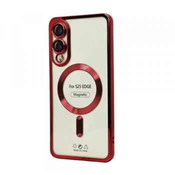 Case With Camera Lens Protection for Samsung Galaxy S25 Edge (Red)