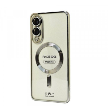 Case With Camera Lens Protection for Samsung Galaxy S25 Edge (Silver)