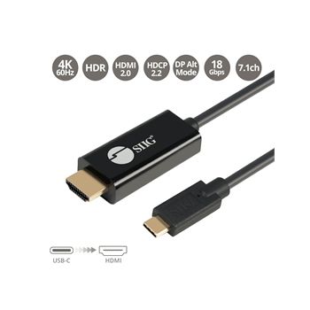 SIIG Cable CB-TC0J11-S1 USB-C to HDMI 2.0 with HDR Cable 2M Retail