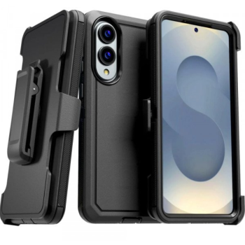 Case with Clip for Samsung Galaxy S25 Edge (Black / Black)