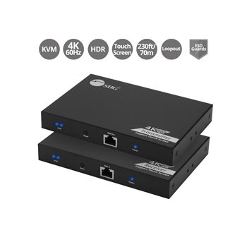 SIIG Network CE-H27811-S1 4K 60Hz HDR HDMI KVM Over Cat6 Extender with S/PDIF Brown Box
