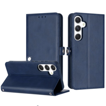 Case with Card Holder Slots and Wrist Strap for Samsung Galaxy A35 5G (Navy Blue)