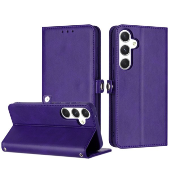 Case with Card Holder Slots and Wrist Strap for Samsung Galaxy A35 5G (Purple)