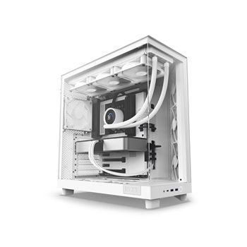 NZXT Case CC-H61FW-01 H6 Flow ATX Mid-Tower SGCC Steel Tempered Glass White Retail