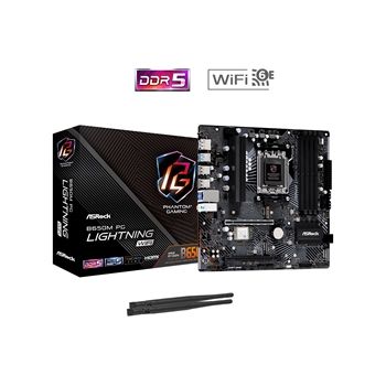 ASRock Motherboard B650M PG LIGHTNING WIFI B650 AMD AM5 Max192GB DDR5 PCIe Micro ATX Retail