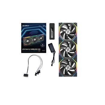Lian-Li Fan 12SL1W3B UNI FAN SL 120 Wireless RGB 120mm Fan 3 pcs pk Black Retail