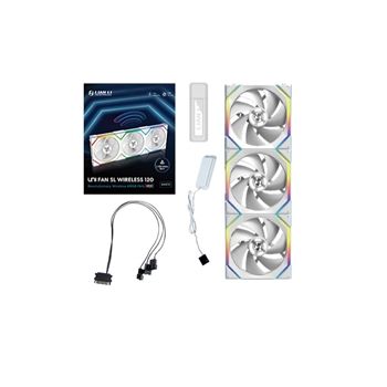 Lian-Li Fan 12SL1W3W UNI FAN SL 120 Wireless RGB 120mm Fan 3 pcs pk White Retail