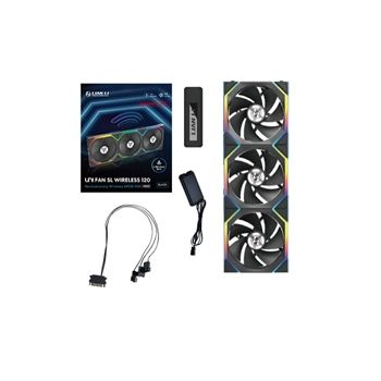Lian-Li Fan 12RSL1W3B UNI FAN SL 120 Wireless RGB 120mm Fan Reverse Blade Black Retail
