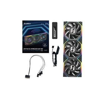 Lian-Li Fan 12SLLCD1W3B UNI FAN SL 2.4GHz Wireless 1.6" LCD RGB 120mm Fan Black Retail