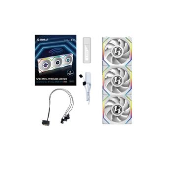 Lian-Li Fan 12SLLCD1W3W UNI FAN SL 2.4GHz Wireless 1.6" LCD RGB 120mm Fan White Retail