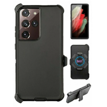 Case with Clip for Samsung Galaxy S24 Ultra 5G (Black/Black)