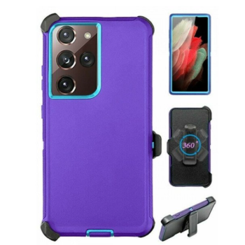 Case with Clip for Samsung Galaxy S24 Ultra 5G (Purple/Blue)
