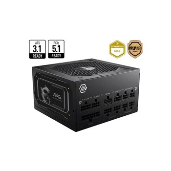 MSI Power Supply MAGA850GLPCIE5II MAG A850GL PCIE5 II 850 Watts 80+ Gold full modular APFC ATX3.1 Retail